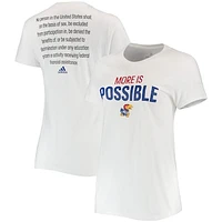 Women's adidas White Kansas Jayhawks More Is Possible T-Shirt