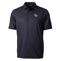 Men's Cutter & Buck Black UCF Knights Pike Double Dot Print Stretch Polo