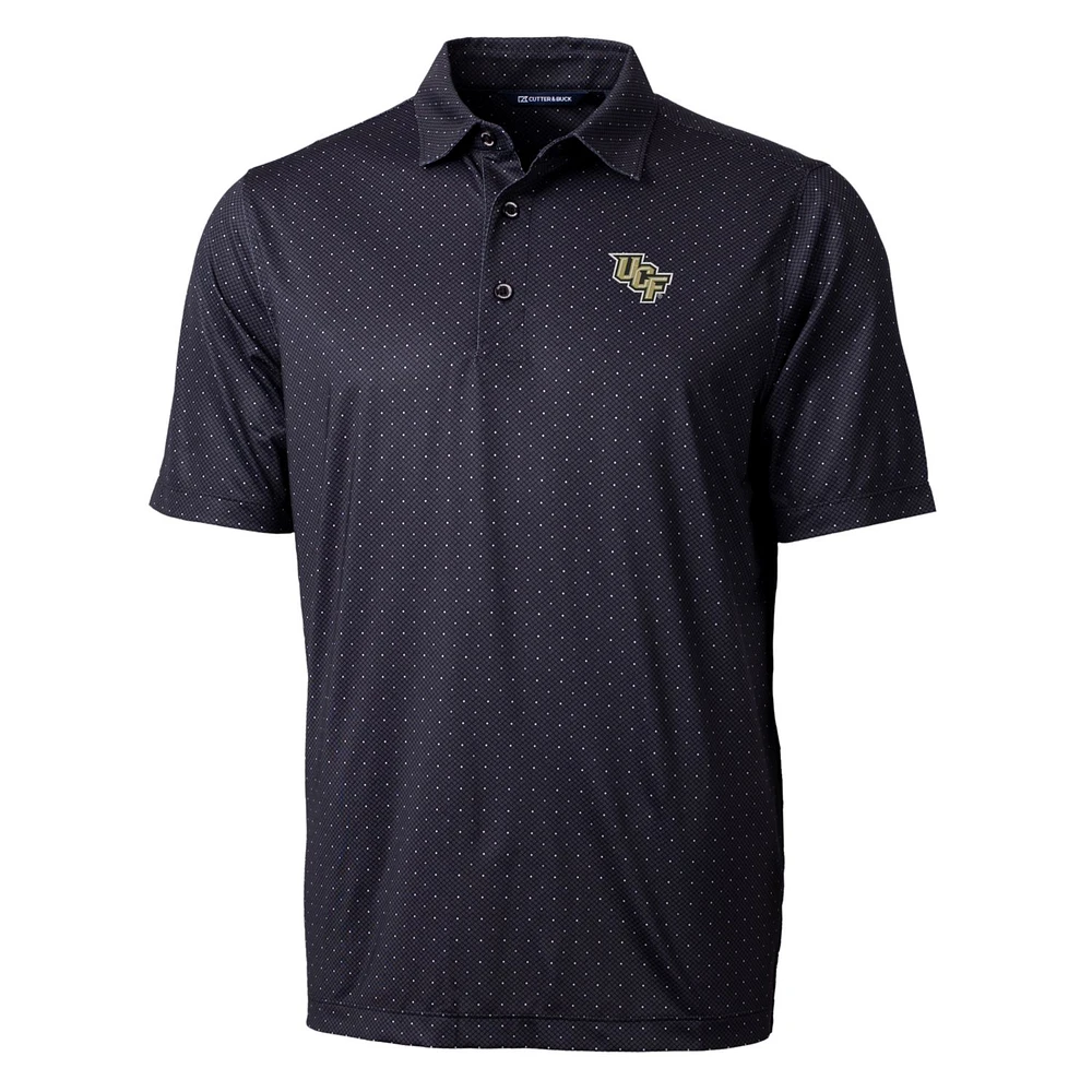 Men's Cutter & Buck Black UCF Knights Pike Double Dot Print Stretch Polo