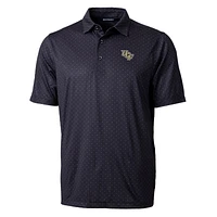 Men's Cutter & Buck Black UCF Knights Pike Double Dot Print Stretch Polo