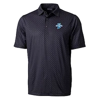 Men's Cutter & Buck Black Indiana State Sycamores Pike Double Dot Print Stretch Polo