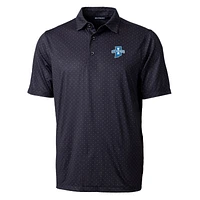 Men's Cutter & Buck Black Indiana State Sycamores Pike Double Dot Print Stretch Polo