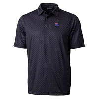 Men's Cutter & Buck Black Louisiana Tech Bulldogs Pike Double Dot Print Stretch Polo