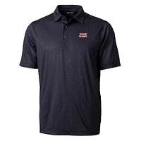 Men's Cutter & Buck Black Louisiana Ragin' Cajuns Pike Double Dot Print Stretch Polo