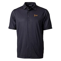 Men's Cutter & Buck Black Arizona State Sun Devils Pike Double Dot Print Stretch Polo