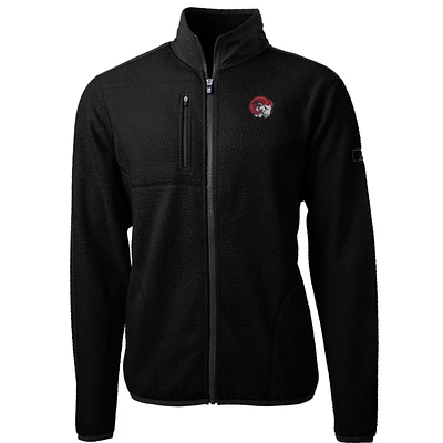 Men's Cutter & Buck Black Winston-Salem State Rams Team Logo Cascade Eco Sherpa Fleece Full-Zip Jacket