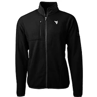 Men's Cutter & Buck West Virginia Mountaineers Team Logo Cascade Eco Sherpa Fleece Full-Zip Jacket