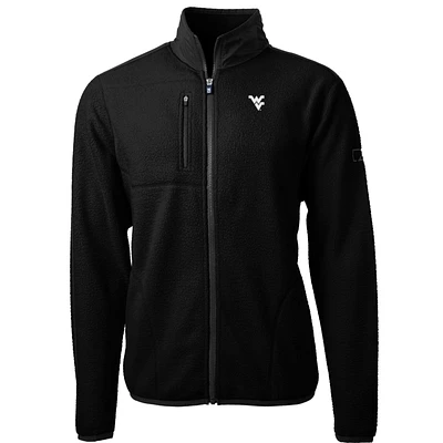 Men's Cutter & Buck West Virginia Mountaineers Team Logo Cascade Eco Sherpa Fleece Full-Zip Jacket
