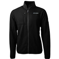 Men's Cutter & Buck Black Spelman College Jaguars Team Logo Cascade Eco Sherpa Fleece Full-Zip Jacket