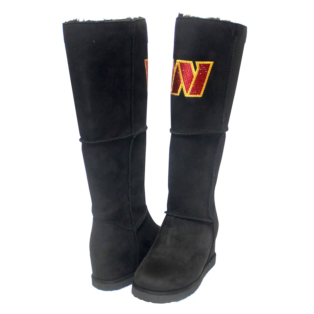 Women's Cuce Black Washington Commanders Suede Knee-High Boots