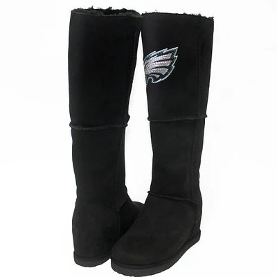 Women's Cuce Black Philadelphia Eagles Suede Knee-High Boots