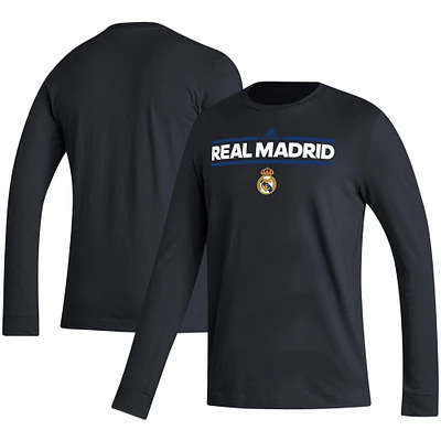 Men's adidas Black Real Madrid Dassler Long Sleeve T-Shirt