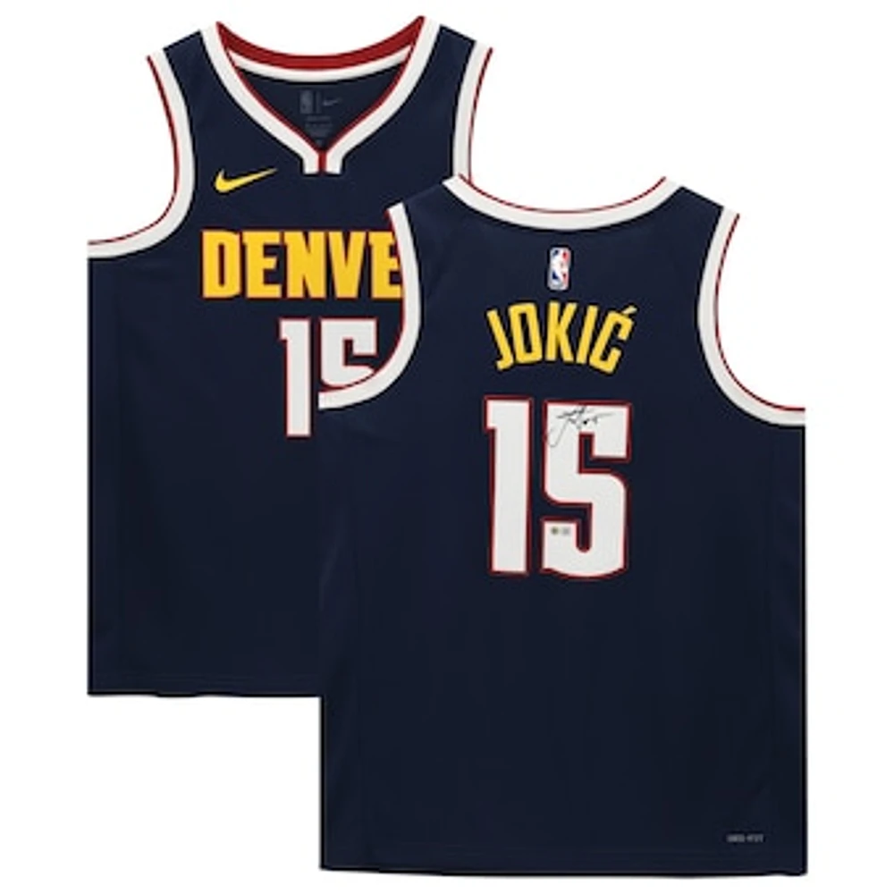 Nikola Jokic Navy Denver Nuggets Autographed Nike 2022-23 Icon Swingman Jersey