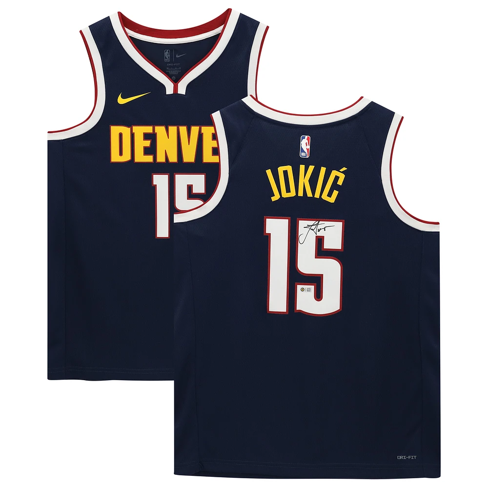 Nikola Jokic Navy Denver Nuggets Autographed Nike 2022-23 Icon Swingman Jersey