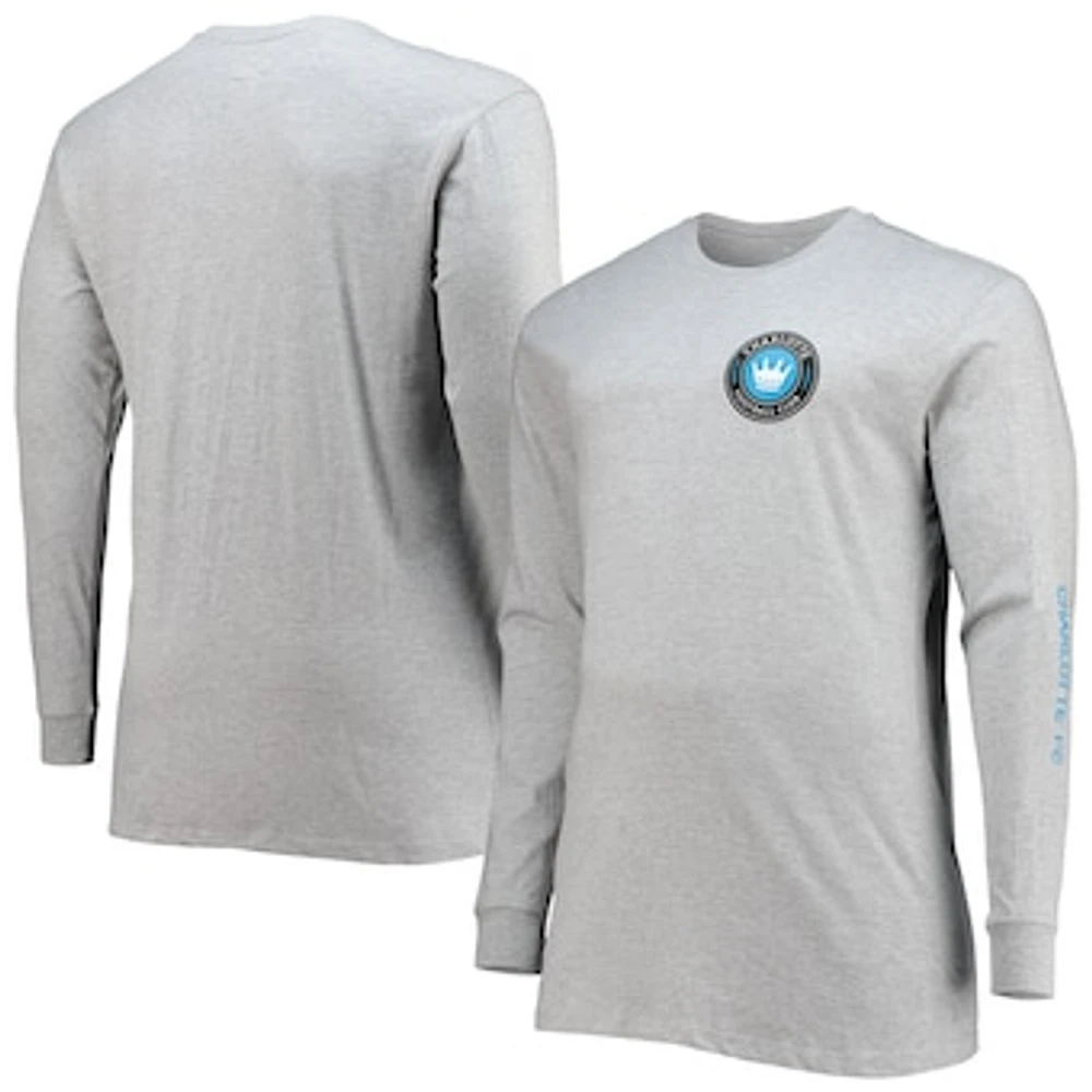 Men's Heathered Gray Charlotte FC Big & Tall Combo Long Sleeve T-Shirt