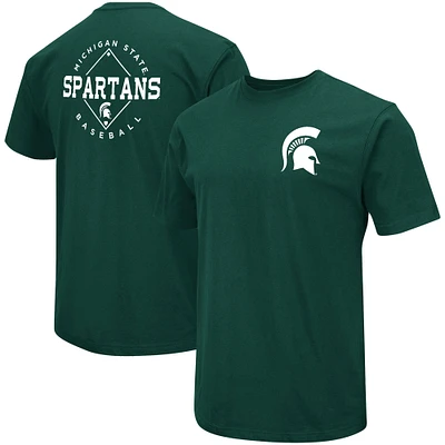 Men's Colosseum Green Michigan State Spartans Baseball On-Deck 2-Hit T-Shirt