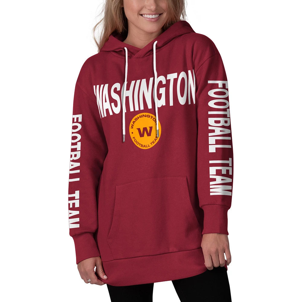 Women's G-III 4Her by Carl Banks Burgundy Washington Commanders Extra Inning Logo - Pullover Hoodie