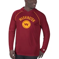 Men's Starter Burgundy Washington Commanders Raglan - Long Sleeve Hoodie T-Shirt