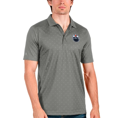 Men's Antigua Steel Edmonton Oilers Spark Polo