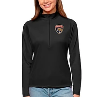 Women's Antigua Florida Panthers Tribute Quarter-Zip Pullover Top