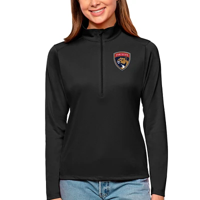Women's Antigua Florida Panthers Tribute Quarter-Zip Pullover Top