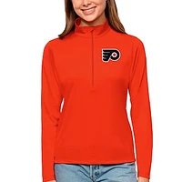 Women's Antigua Orange Philadelphia Flyers Tribute Quarter-Zip Pullover Top