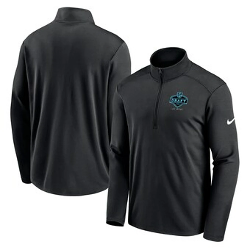 Men's Nike Black 2022 NFL Draft Pacer Half-Zip Pullover Top