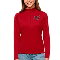 Women's Antigua Red Tampa Bay Buccaneers Tribute Half-Zip Top