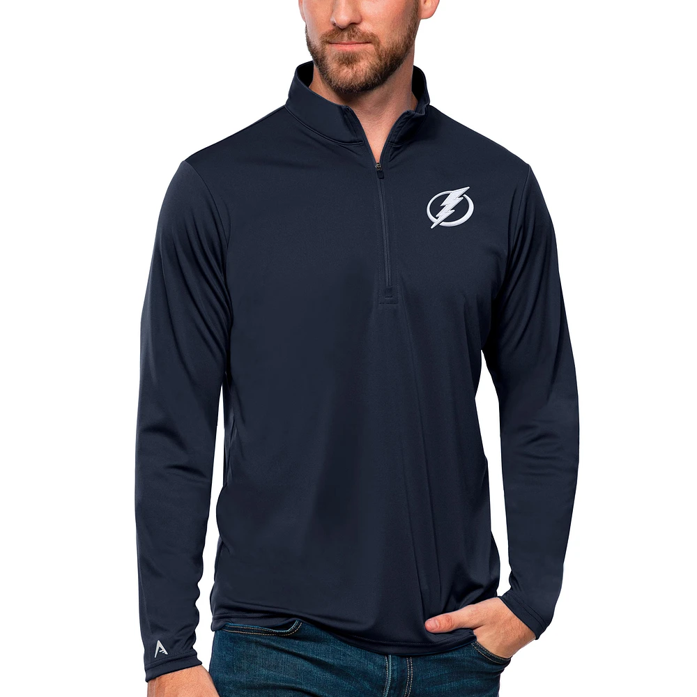 Men's Antigua Navy Tampa Bay Lightning Tribute Quarter-Zip Pullover Top