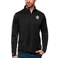 Men's Antigua Black Toronto Maple Leafs Tribute Quarter-Zip Pullover Top