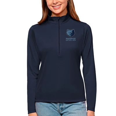 Women's Antigua Navy Memphis Grizzlies Tribute Half-Zip Top