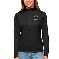 Women's Antigua Black Miami Heat Tribute Half-Zip Top