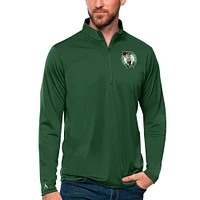 Men's Antigua Green Boston Celtics Team Tribute Quarter-Zip Pullover Top