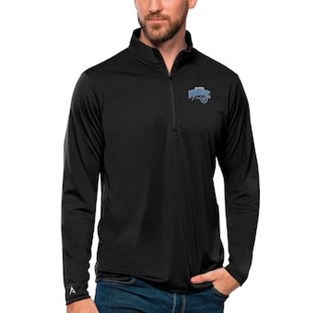 Men's Antigua Black Orlando Magic Tribute Quarter-Zip Pullover Top