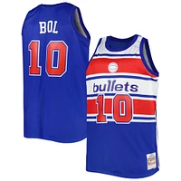 Men's Mitchell & Ness Manute Bol Blue Washington Bullets Big & Tall Hardwood Classics 1985/86 Swingman Jersey