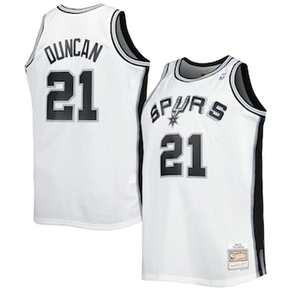 Men's Mitchell & Ness Tim Duncan White San Antonio Spurs Big Tall Hardwood Classics 1998/99 Swingman Jersey