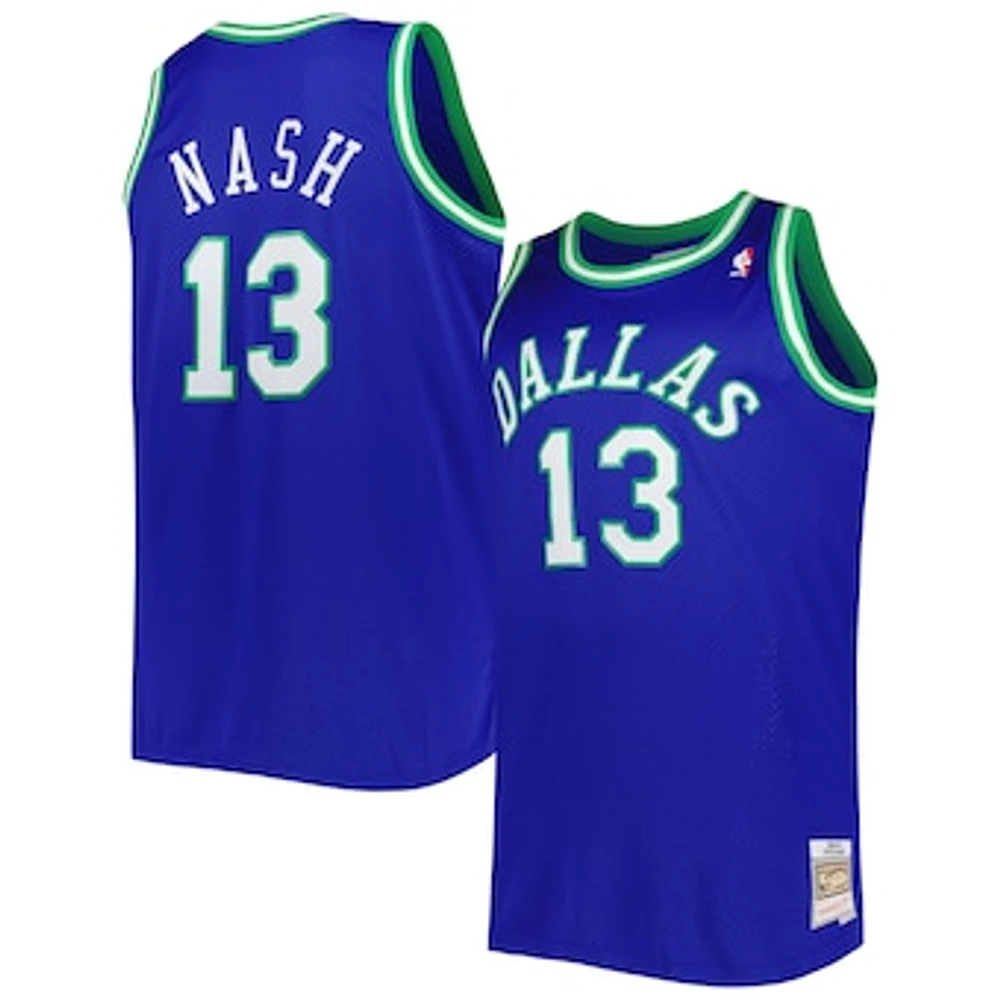 Men's Mitchell & Ness Steve Nash Blue Dallas Mavericks Big Tall Hardwood Classics 1998/99 Swingman Jersey