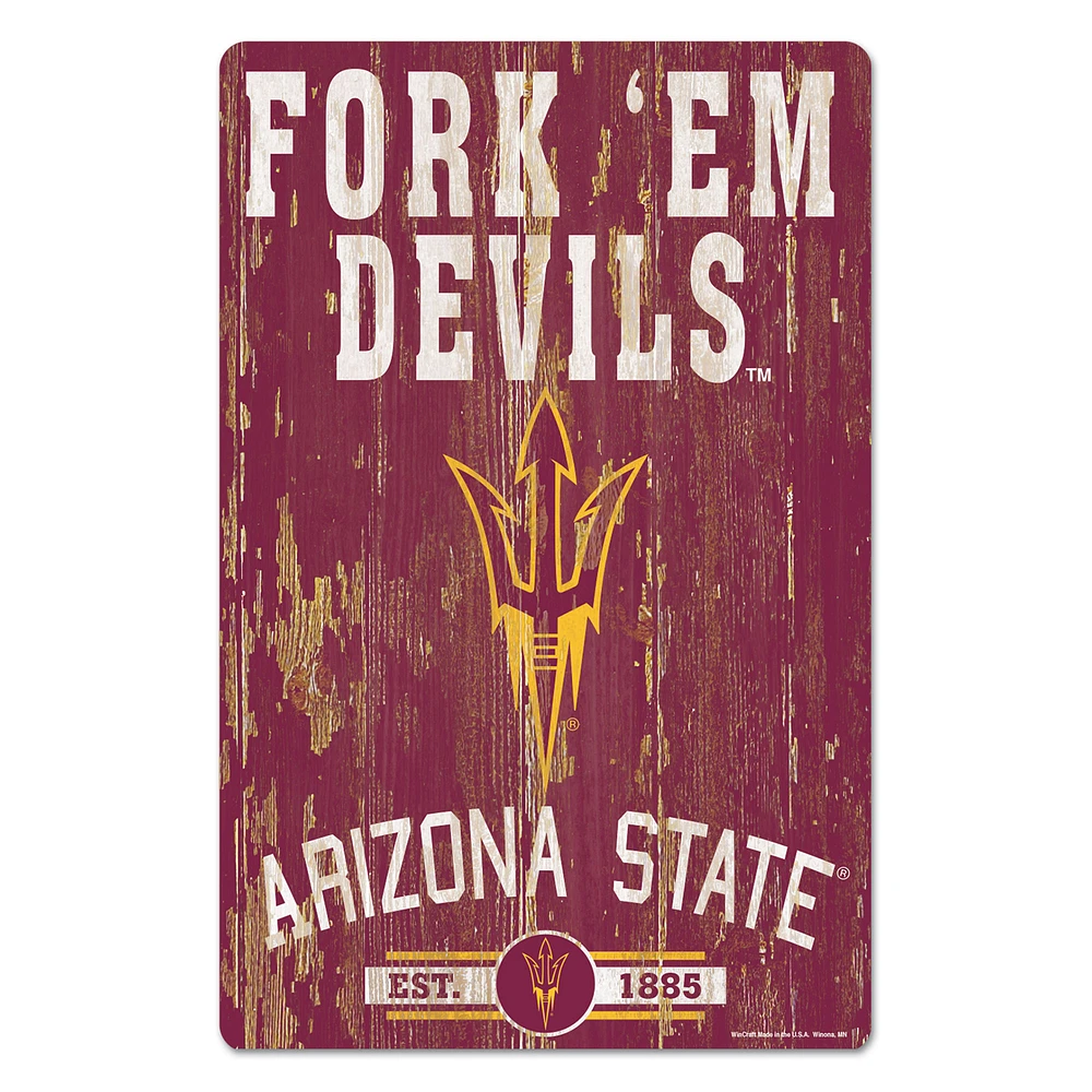 WinCraft Arizona State Sun Devils 11'' x 17'' Slogan Wood Sign