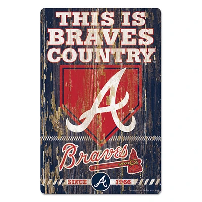 WinCraft Atlanta Braves 11'' x 17'' Slogan Wood Sign