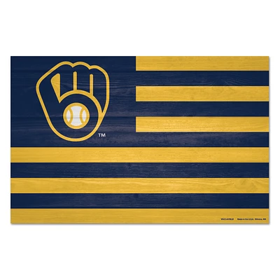 WinCraft Milwaukee Brewers 11'' x 17'' Americana Wood Sign