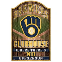 WinCraft Milwaukee Brewers Logo 11'' x 17'' Americana Wood Sign