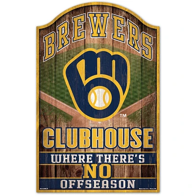 WinCraft Milwaukee Brewers Logo 11'' x 17'' Americana Wood Sign