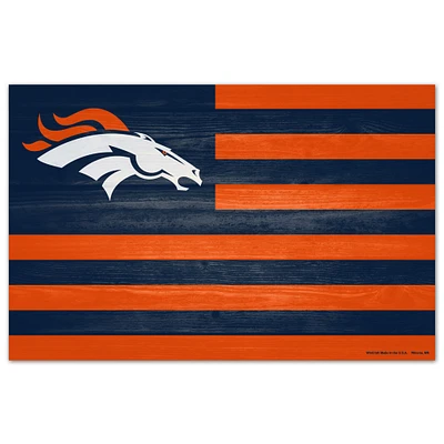 WinCraft Denver Broncos 11'' x 17'' Americana Wood Sign