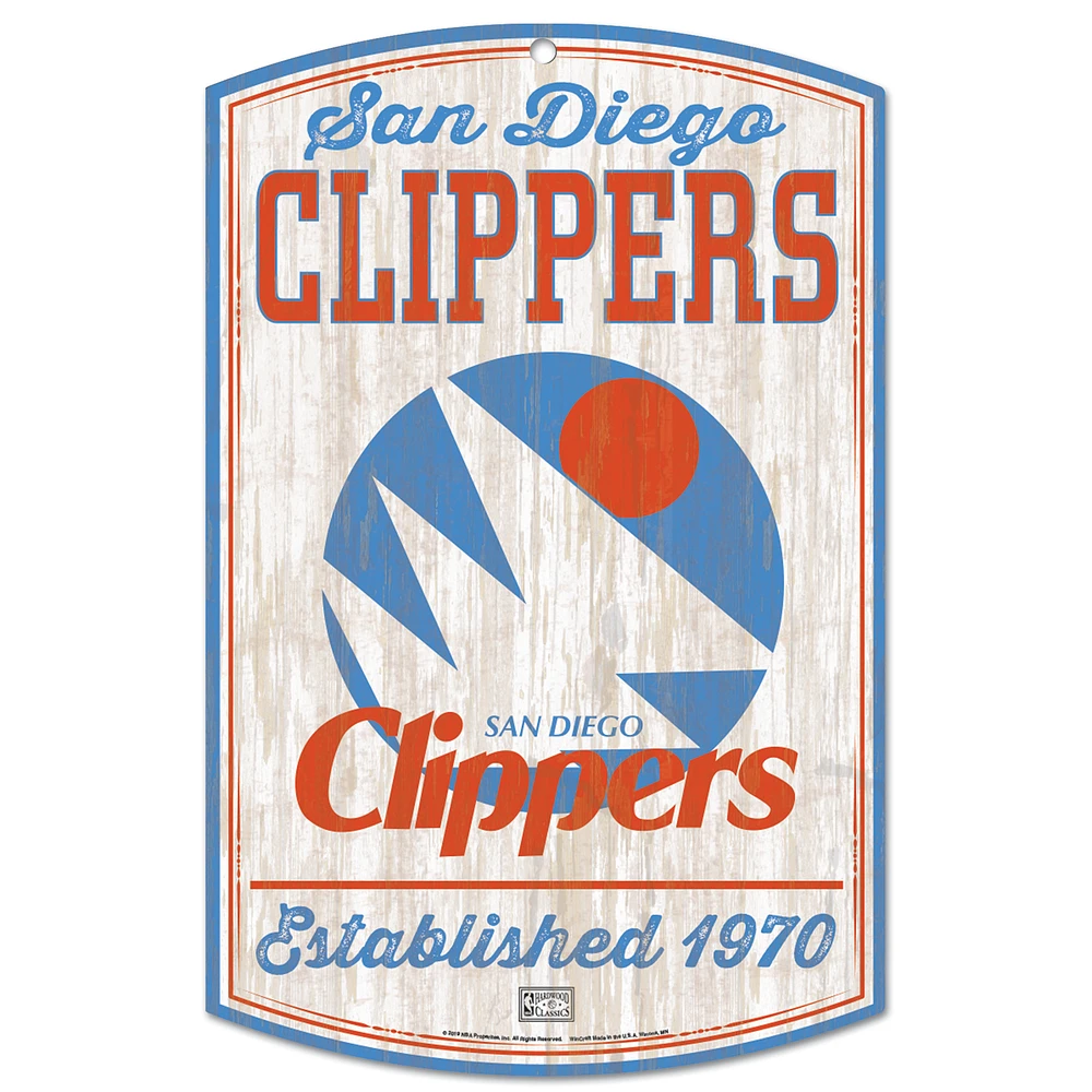WinCraft San Diego Clippers 11'' x 17'' Hardwood Classics Decorative Sign