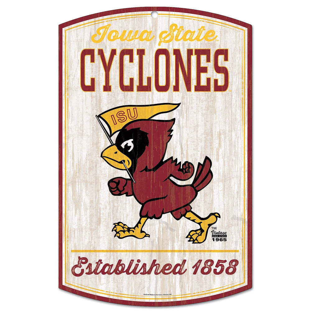WinCraft Iowa State Cyclones 11'' x 17'' Retro Decorative Sign
