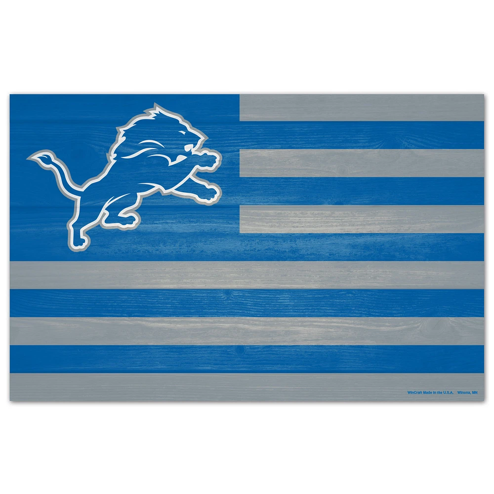 WinCraft Detroit Lions 11'' x 17'' Americana Wood Sign