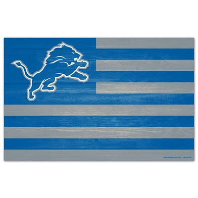 WinCraft Detroit Lions 11'' x 17'' Americana Wood Sign