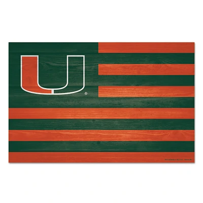 WinCraft Miami Hurricanes 11'' x 17'' Americana Wood Sign