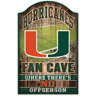 WinCraft Miami Hurricanes 11" x 17'" Decorative Fan Cave Wood Sign