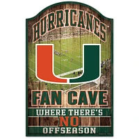 WinCraft Miami Hurricanes 11" x 17'" Decorative Fan Cave Wood Sign